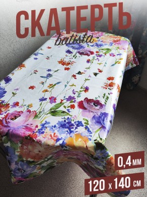 Скатерть цветная batista цветочное ассорти 120x140см