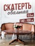 Овальная прозрачная скатерть гибкое стекло 100x140см ПВХ 0,6мм