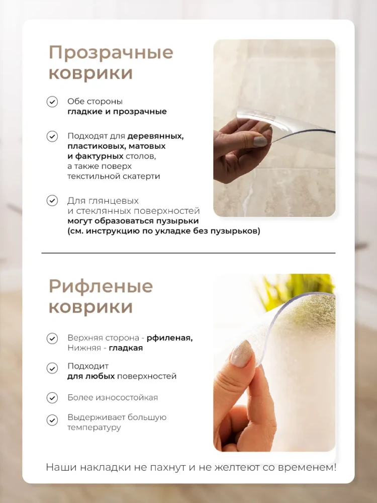 Защитный коврик напольный под кресло 140x120см прозрачная 0,8мм