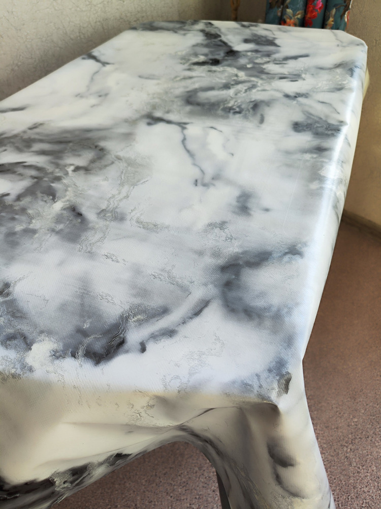 Клеенка пвх с узором песочный мрамор  140x180см на стол