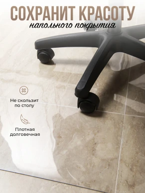 Защитный коврик напольный под кресло 140x100см прозрачная ПВХ толщина 2,5мм