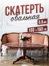 Овальная прозрачная скатерть гибкое стекло 100x160см ПВХ 0,6мм