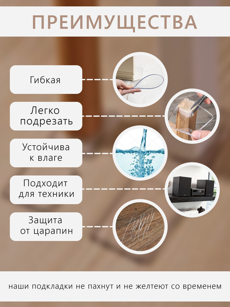 Защитная накладка 5x5см под ножки мебели, стиральной машины, холодильник 20 шт