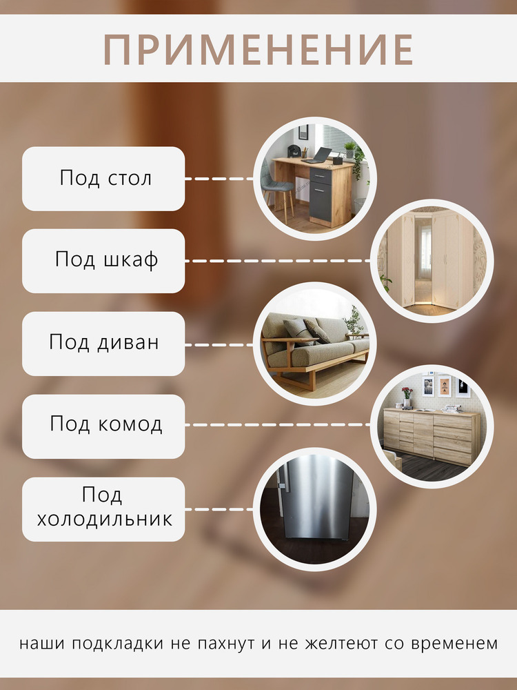 Защитная накладка 5x5см под ножки мебели, стиральной машины, холодильник 20 шт